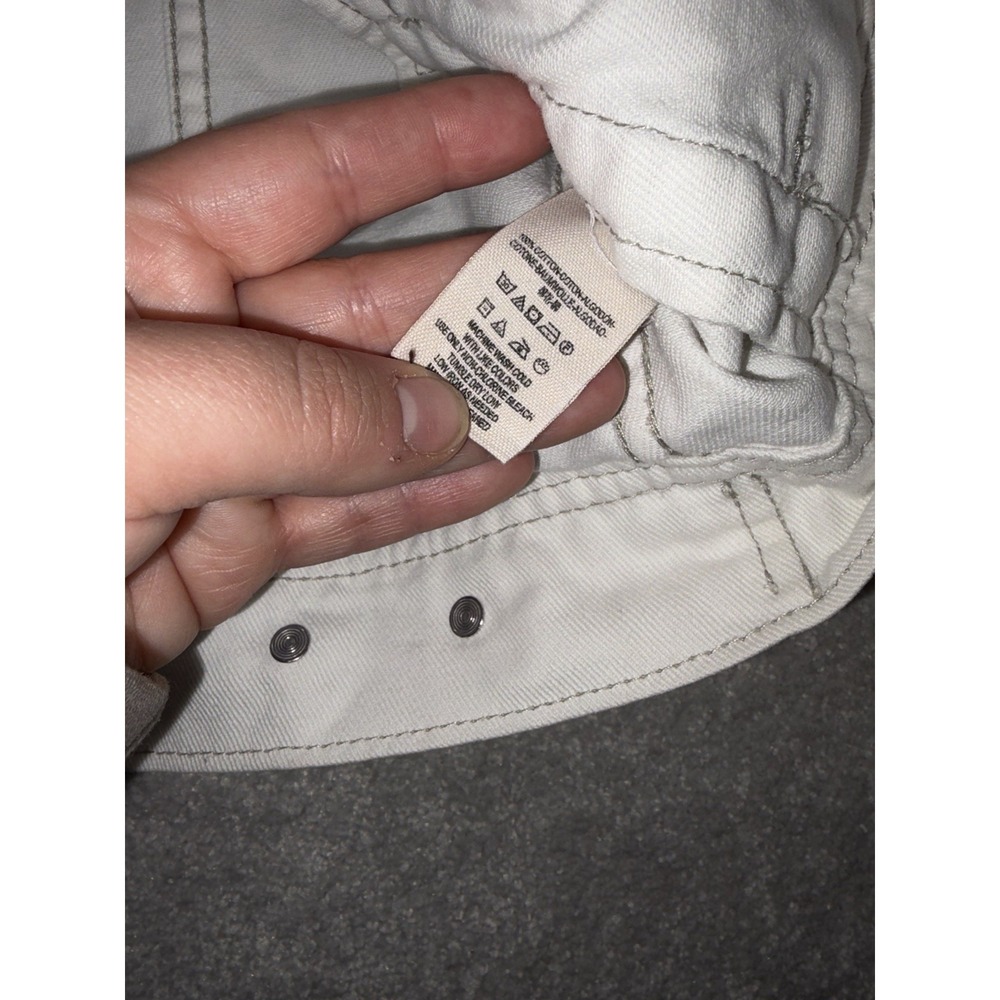 Free People Women's Cotton Denim Jean Woven Knit Sleeves Jacket White Gray‎ Xs - Picture 5 of 6
